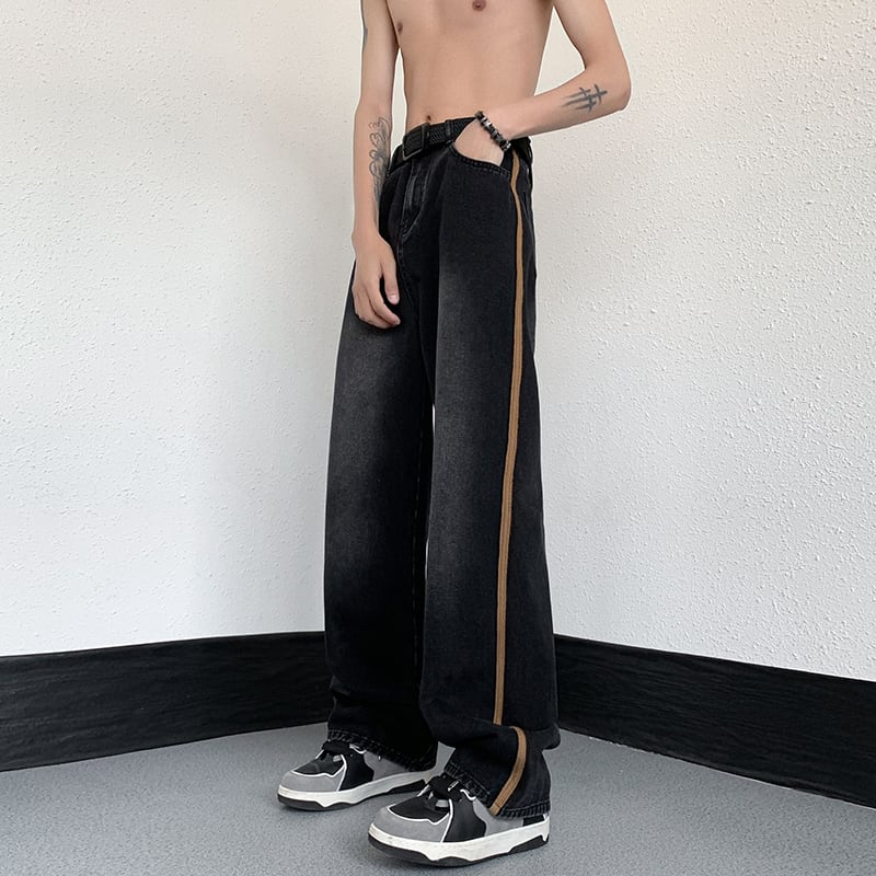 [V37 Series]★Denim pants★ 3color bottoms pants unisex men's blue black simple