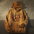 Load image into Gallery viewer, [Roba Series] ★Fleece-lined hoodie★ 2color tops unisex men's embroidered beige coffee color
