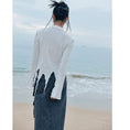 Load image into Gallery viewer, [Daiseiryusu Series] ★China style shirt★ 2color tops irregular wear thin white green white green
