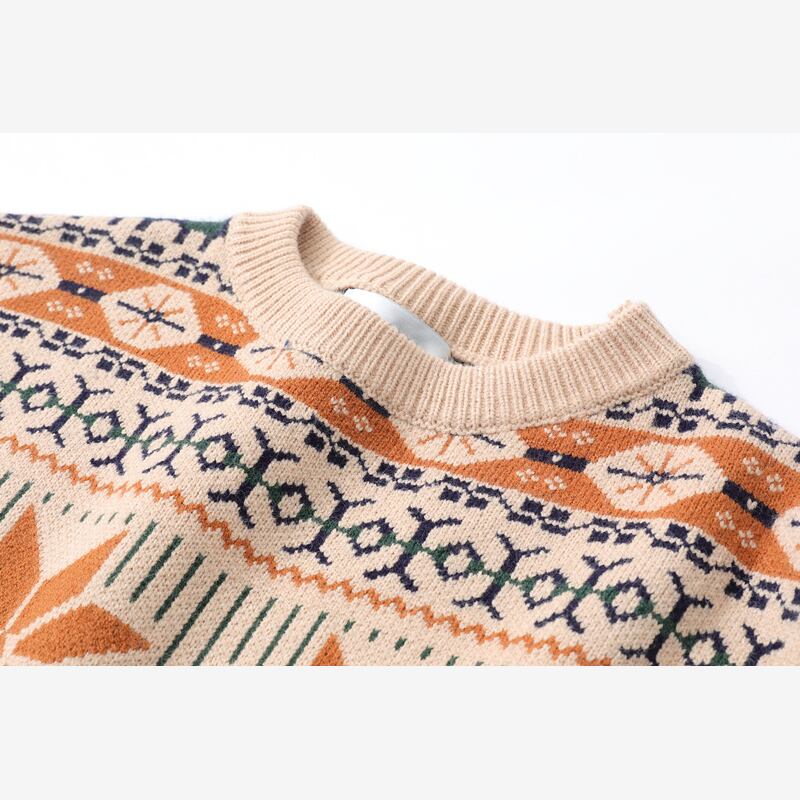 [RiseBrand Series]★Sweater★ 2color Knit Tops Christmas Unisex Men's Apricot Coffee Color