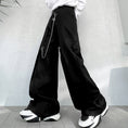 Load image into Gallery viewer, [Irie series] ★Casual pants★ Bottoms with chain Unisex Men's Unique Black Black ML XL
