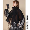 Load image into Gallery viewer, [Mori Moto Series] ★Winter Coat★ 2color Thick Warm Unisex Men's Cold Protection Filling Print Black Black ML XL 2XL 3XL
