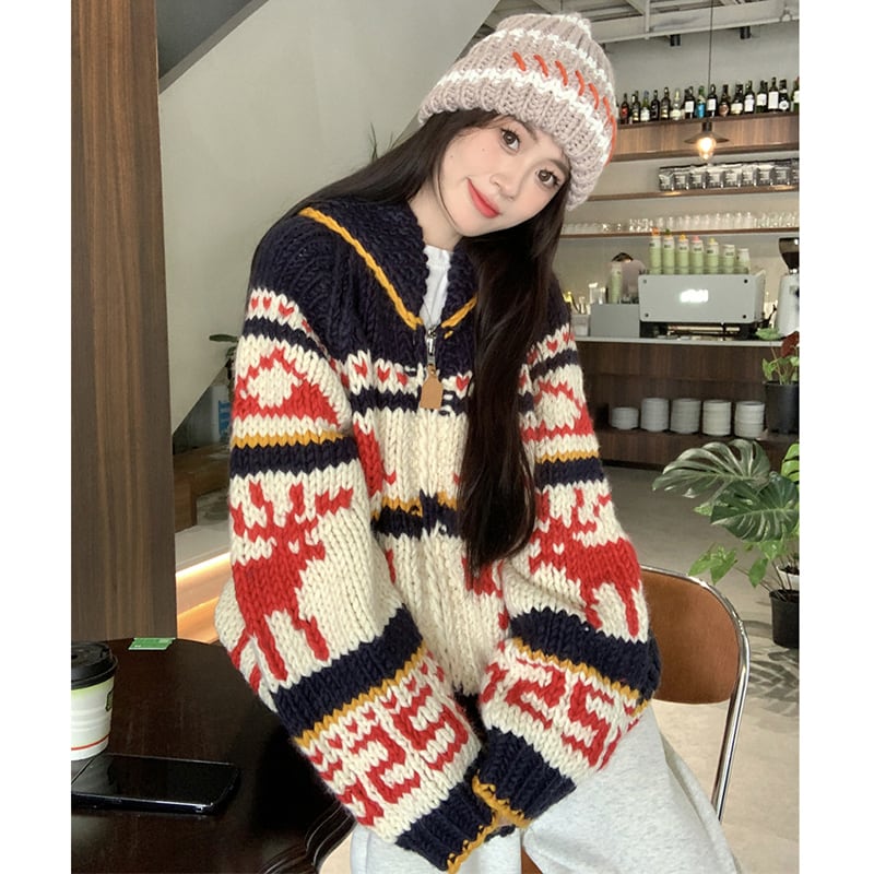 [XIAOXIN Series]★Sweater★ Tops Cardigan Outerwear Christmas Cute New Year Date