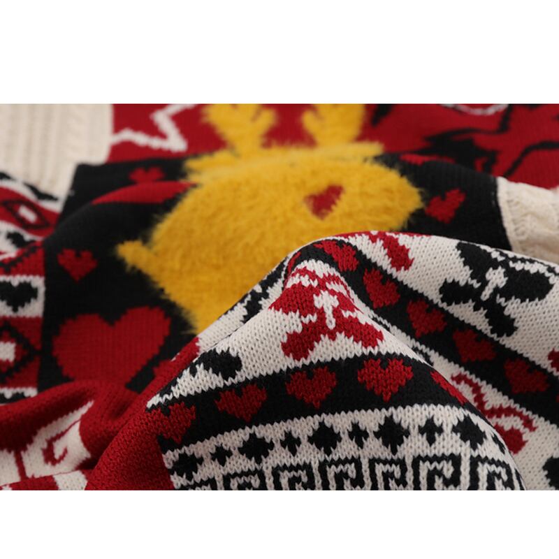 [Satoru Series]★Sweater★ 2color Tops Christmas New Year Unisex Men's Red Black Retro Easy to match