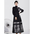 Load image into Gallery viewer, [BAIRIMENG Series]★China style skirt★Maki skirt bottoms Improves temperament Black Black Easy to match
