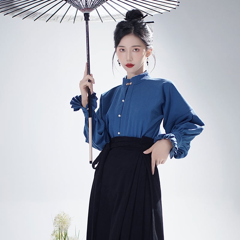 [WUJIA Series] ★Chinese style skirt★ Maki skirt Hanfu skirt Bottoms Black Black