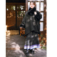 Load image into Gallery viewer, [Kokaisha --- Leaf Collection Series] ★Chinese style skirt★ Bottoms Hanfu skirt Switching Black Black
