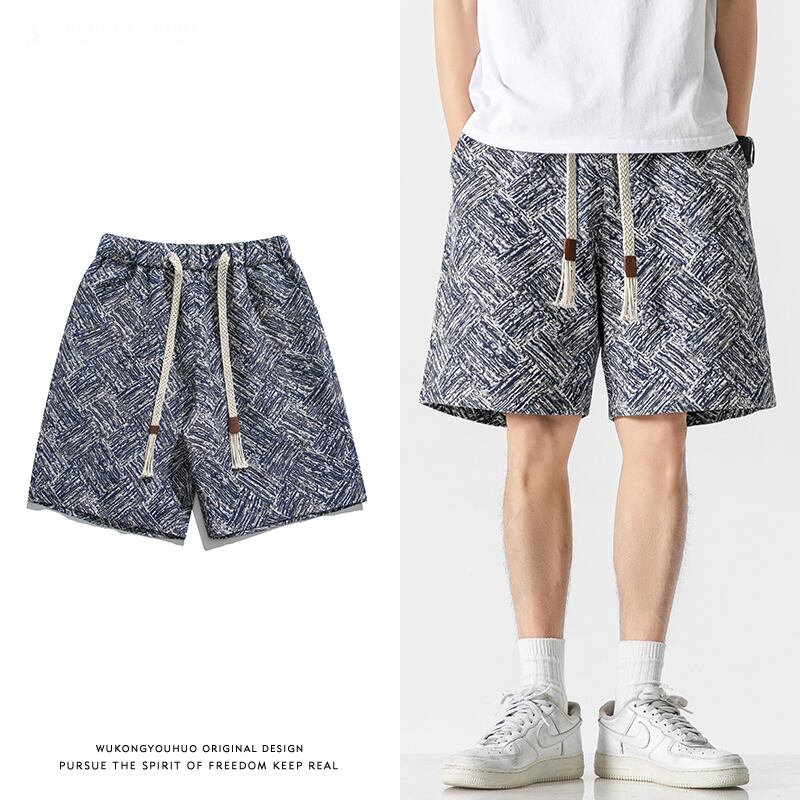 [Satoru Series] ★Shorts★ 4color Floral Pattern Bottoms Short Length Pants Unisex Men's Easy to Match