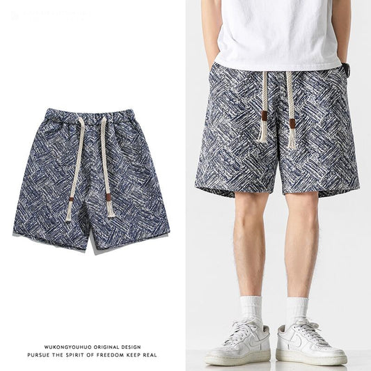 [Satoru Series] ★Shorts★ 4color Floral Pattern Bottoms Short Length Pants Unisex Men's Easy to Match