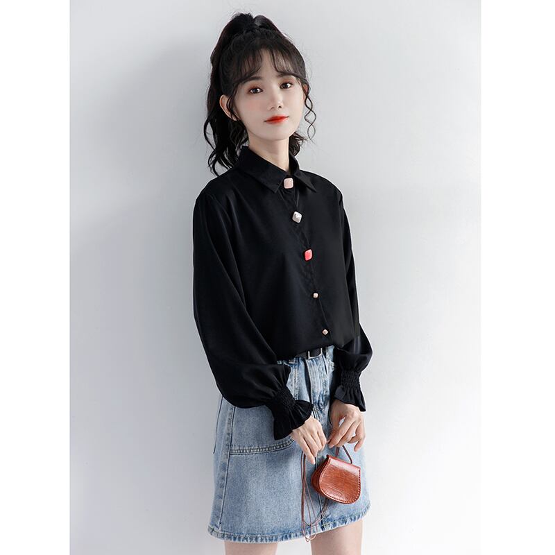 [ZISU0 Series]★Shirt★ Tops Fashion Ladies Black Commuting Office Lady Easy to match