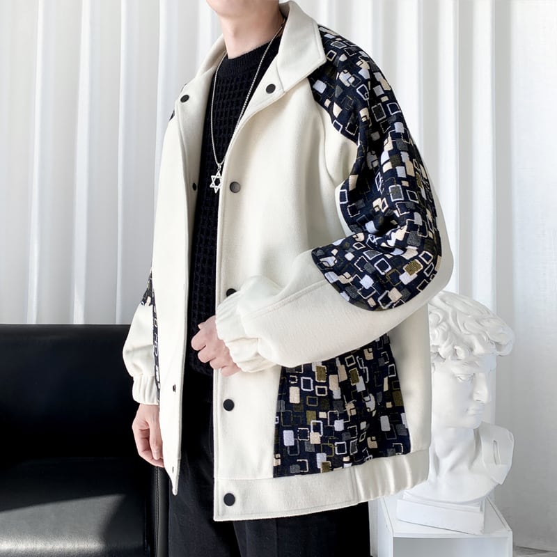 [JIARONG series] ★Jacket★ 2color outerwear unisex men's switching fashion easy to match