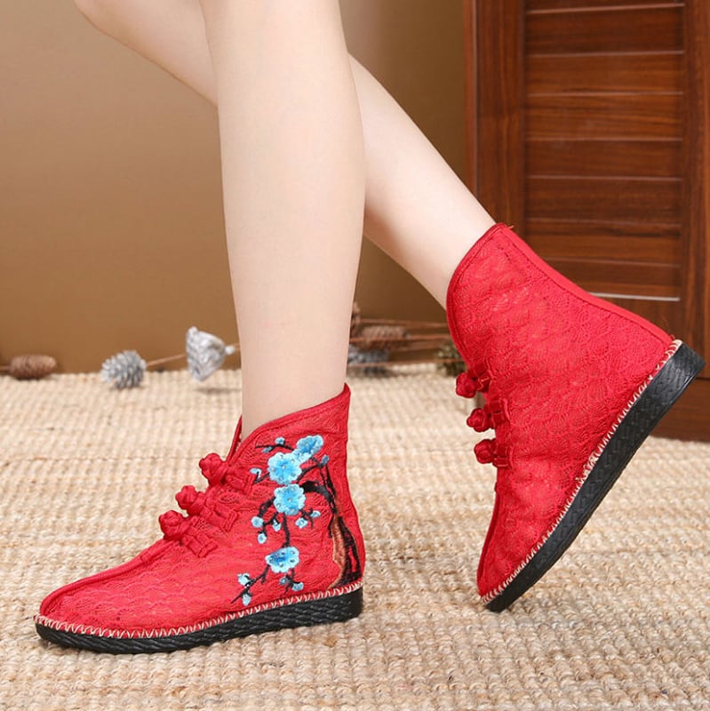 [Aki Tatsu Series]★Embroidered shoes★ 3color Handmade shoes Chinese shoes Ethnic style Lace Temperament enhancing shoes Size 34-40