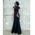 Load image into Gallery viewer, [Chouga series] ★Long length cheongsam dress★ 6 size mermaid line black
