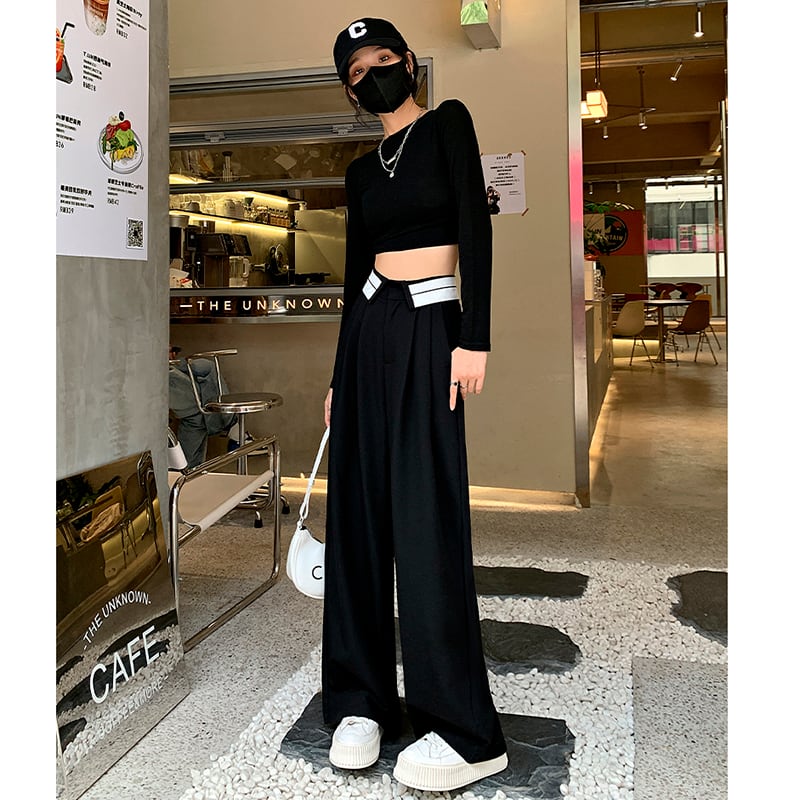 [YIREN Series]★Casual Pants★ 2color Bottoms Trousers Gaucho Pants Women's Gray Black