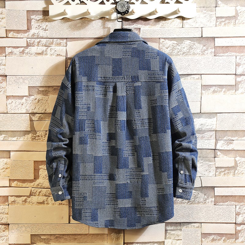 [BIGEMAN Series]★Shirt★ Outerwear 2color Unisex Men's Large Size Plaid Pattern Retro