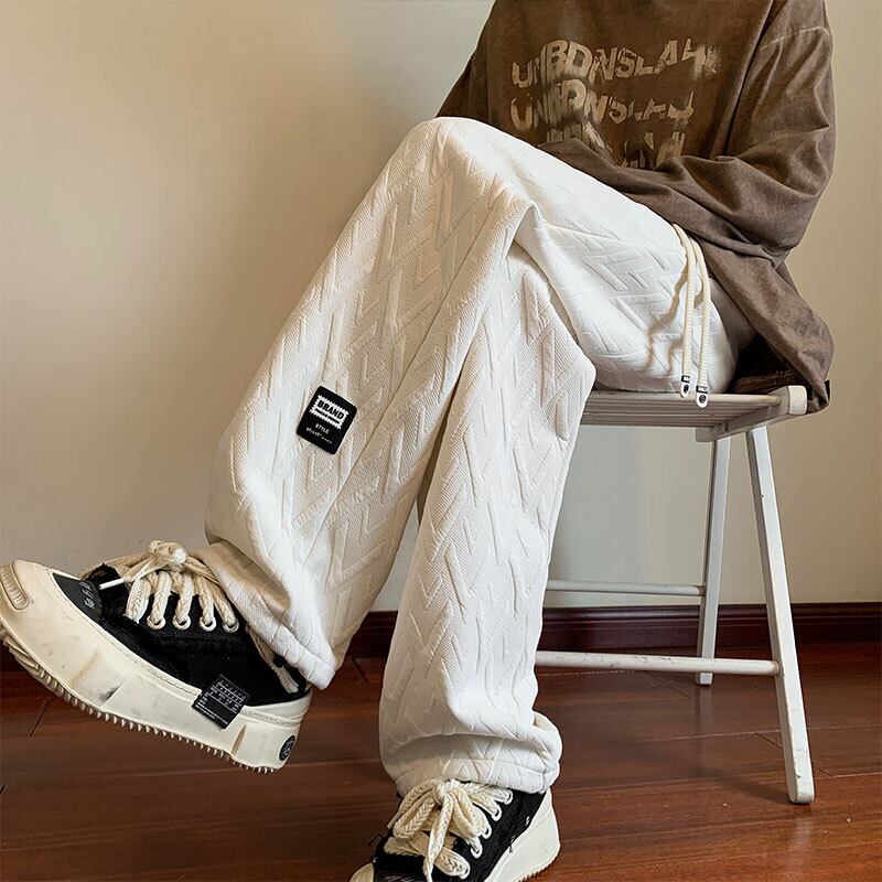 [BIGEMAN Series] ★Casual Pants★ 2color Bottoms Trousers Unisex Men's Easy to match Black Beige Large size