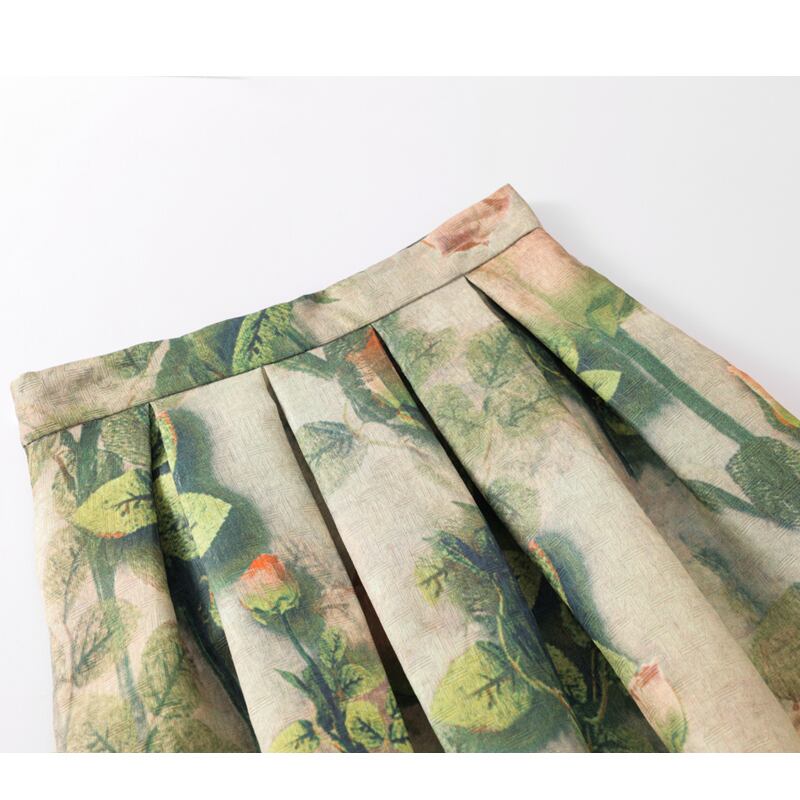 [MOERBEN Series] ★Floral Skirt★ Bottoms High Waist Temperament Enhancement Ladies Retro Date