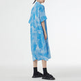 Load image into Gallery viewer, [YIDAO Series]★Shirt dress★ 2color long shirt print retro floral pattern loose blue gray summer clothes
