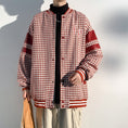 Load image into Gallery viewer, [BIGEMAN Series] ★Stadium jacket★ Plaid pattern 2color Unisex Men's Large size Black Red
