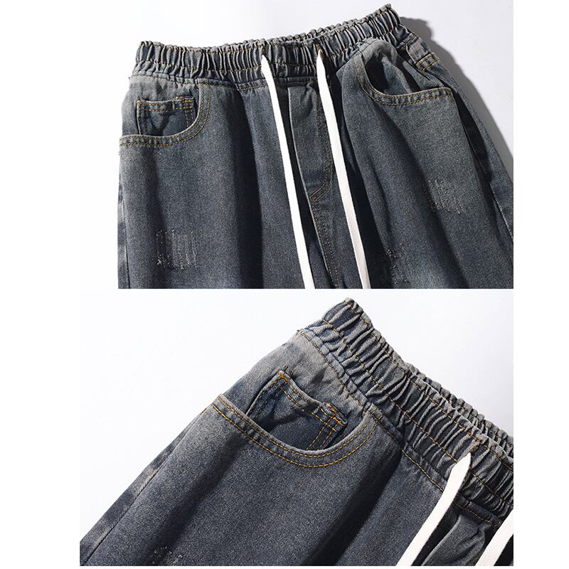 [BIGEMAN series]★Denim pants★ 2color bottoms pants men's large size gray blue black