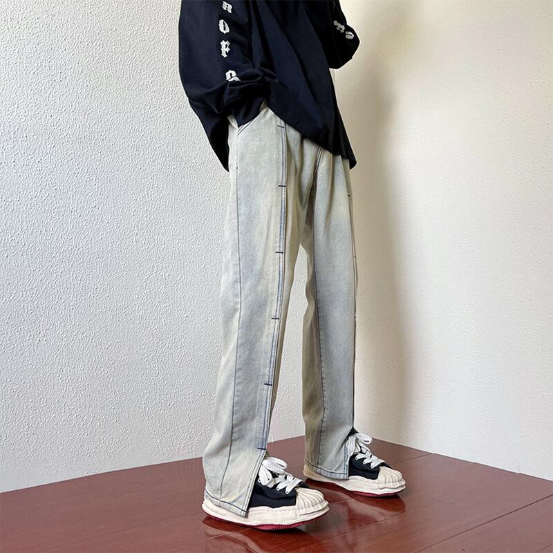 [KAAIER Series]★Denim pants★ 2color bottoms pants unisex men's retro easy to match slimming