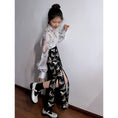 Load image into Gallery viewer, [True fish series] ★China style skirt★ Bottoms slit print butterfly switching unique black black
