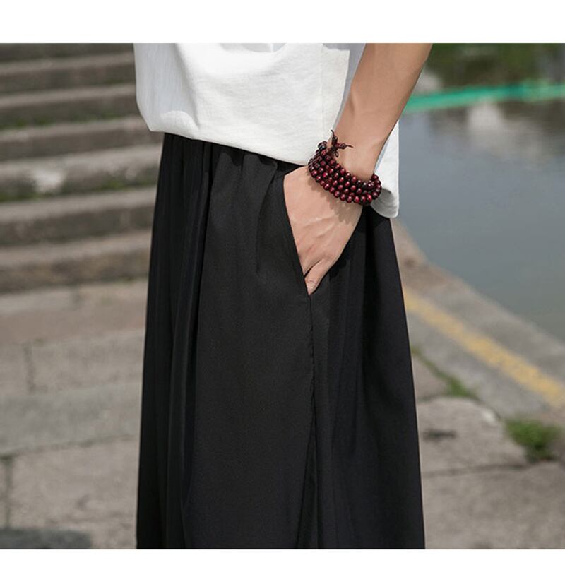 [JINTANG Series]★China style trousers★Bottoms Casual Pants Men's Large Size Loose Black