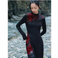 Load image into Gallery viewer, [Daiseiryusu series] ★China style dress★ Knit dress, changeover, Chinese button, slim fit, slim
