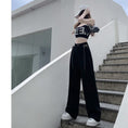 Load image into Gallery viewer, [Tachisho acid series]★Casual pants★Bottoms, slimming, high-looking design, easy to match, black, black
