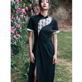 Load image into Gallery viewer, [Daiseiryusu Series] ★Chinese style dress★ Chinese dress, Chinese clothing, original, short sleeves, switching, letter pattern
