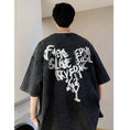 Gallery viewerに画像を読み込む, 【Lettheheartシリーズ】★トップス★ Tシャツ 男女兼用 メンズ 大きいサイズ レトロ 個性的 黒灰色 合わせやすい
