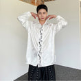 Load image into Gallery viewer, [Illustrated series] ★China style shirt★ Embroidery 2color tops long sleeve shirt unisex men's loose fit black white
