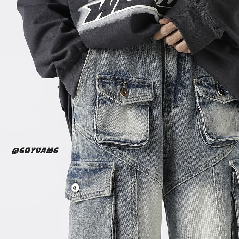 [Emeisa Series]★Pants★ Casual Pants 3color Unisex Men's Denim Pants Black Blue Coffee Color