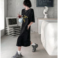 Load image into Gallery viewer, [YIDAO Series] ★T-shirt dress★ Print retro loose casual summer clothes black black
