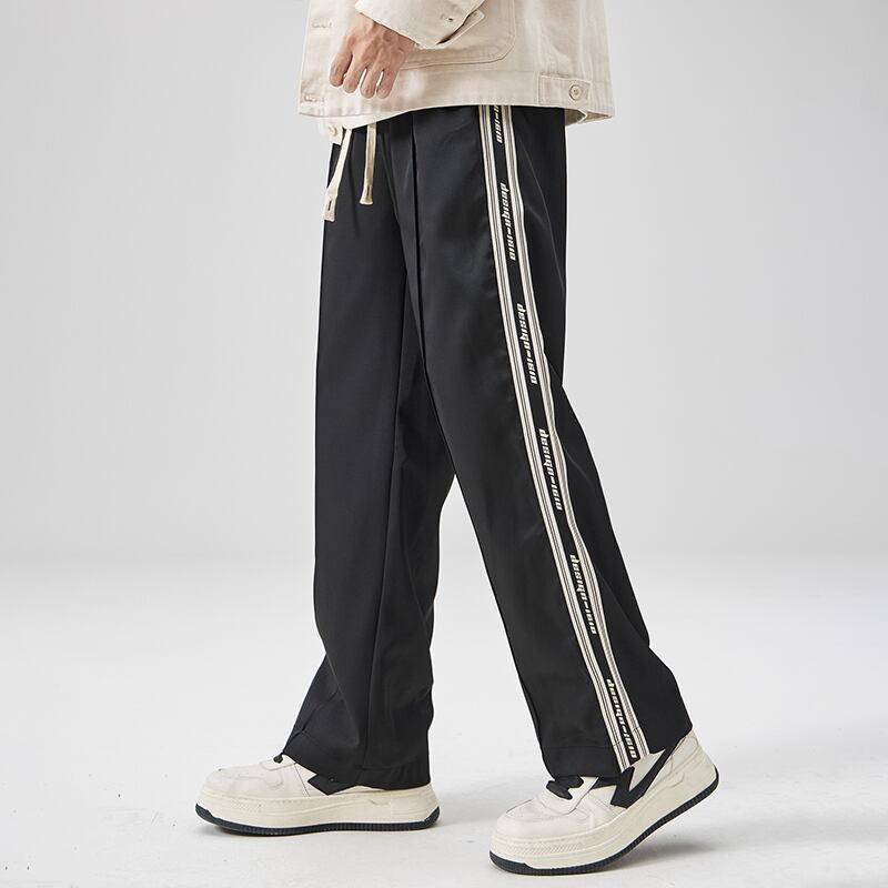 [Escaped Earth Series] ★Casual Pants★ 2color Bottoms Pants Men's Unisex Men's Vertical Stripes Black Gray