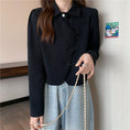 Load image into Gallery viewer, [壹號人家 Series] ★China style shirt★ 4 colors POLO neck China button tops Brown Black White Blue
