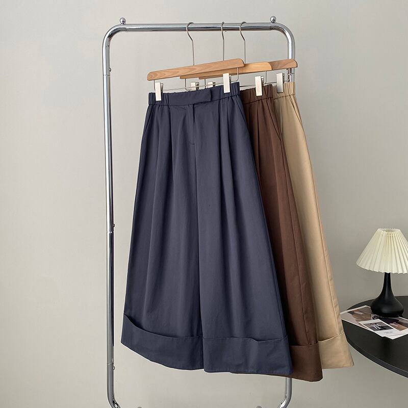 [Tenkawa Series] ★Casual Pants★ 3color Pants Bottoms Plain Simple Easy to Match Coffee Color Khaki Brown Navy