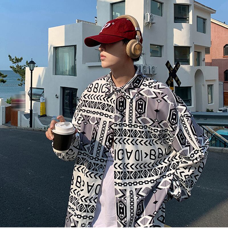 [XIHA Series] ★Long Sleeve Shirt★ Tops Unisex Men's Large Size Print Loose ML XL 2XL 3XL 4XL