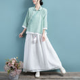 Load image into Gallery viewer, [Qing Series]★China style tops★ 5color Summer Embroidery Blue Green Gray White Purple Pink
