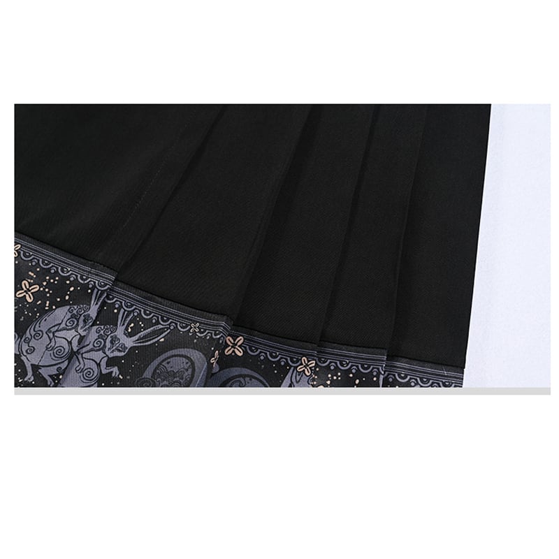 [Kokaisha --- Rabbit series] ★China style skirt★ Bottoms Original slimming black Easy to match