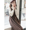 Load image into Gallery viewer, [Status series]★Setup★ 2color shirt + sleeveless dress Retro brown black
