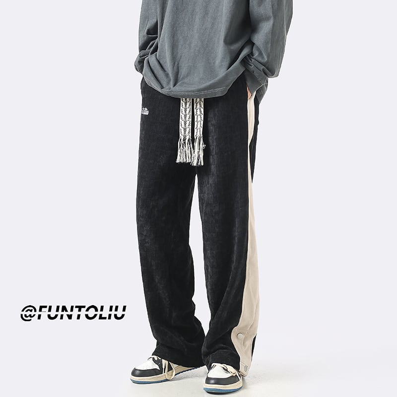 [Teijaku Series] ★Casual Pants★ 3color Bottoms Unisex Men's Corduroy Coffee Color Black Gray