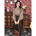 Load image into Gallery viewer, [Misslin Fashion Series]★Setup Single item order★ Shirt or skirt Improves temperament Plaid pattern Brown Dark coffee color
