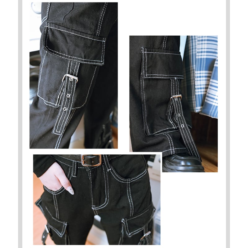 [Old Monster --- Rebellion Rated Series] ★Casual Pants★ Bottoms Trousers Black Unique Easy to match