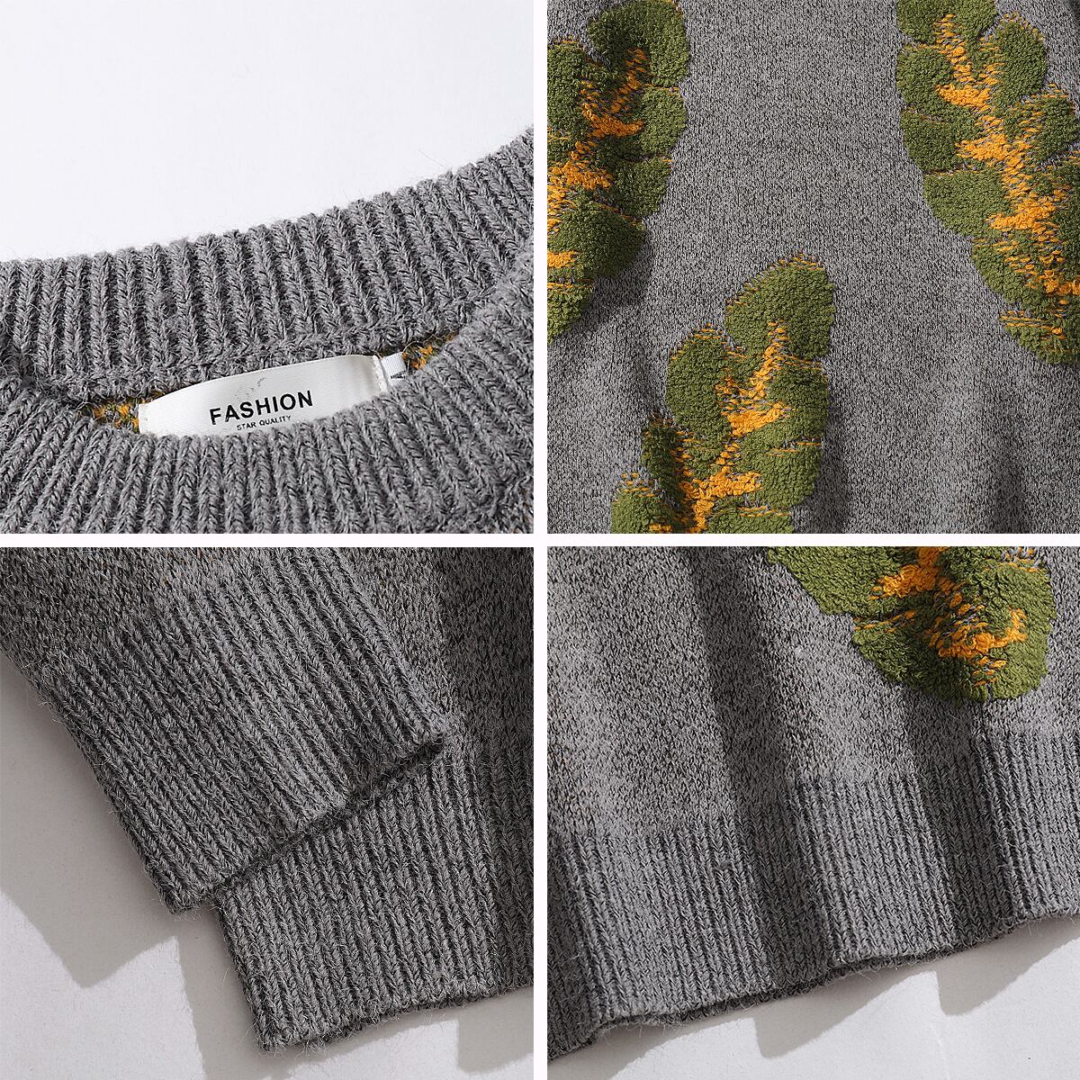 [Escaped Earth Series]★Sweater★ 2color Unisex Men's Knit Tops Gray Black Gray ML XL 2XL