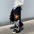 Load image into Gallery viewer, [ulzzang series]★Pants★ Wide pants denim pants black men's sun balloon graffiti cool bright
