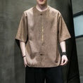 Load image into Gallery viewer, [JUNYI Series]★China style shirt★ Tops 3color Unisex Men's Large Size Embroidery Gray Red
