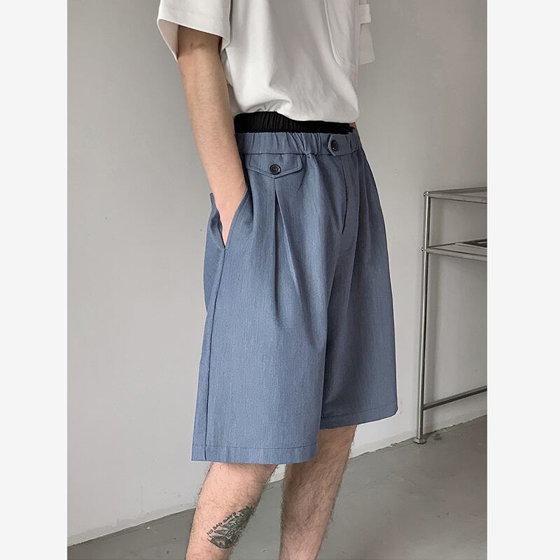 [AIMAKOU Series] ★Shorts★ Shorts 3color Unisex Men's Elastic Waist Black Brown Blue