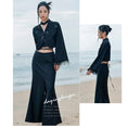 Load image into Gallery viewer, [Big Blue Dragon Series] ★China style outerwear★ Mini length V neck butterfly switching black black sexy
