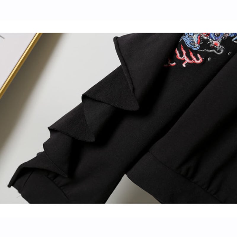 [XTINGYI Series]★Chinese style setup, single item order★ Tops or pants Casual Embroidery Black Black